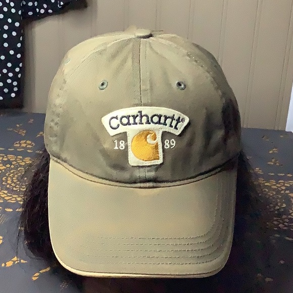 Carhartt Other - Carhartt 1889 Olive  Green Adjustable Baseball Hat Distressed